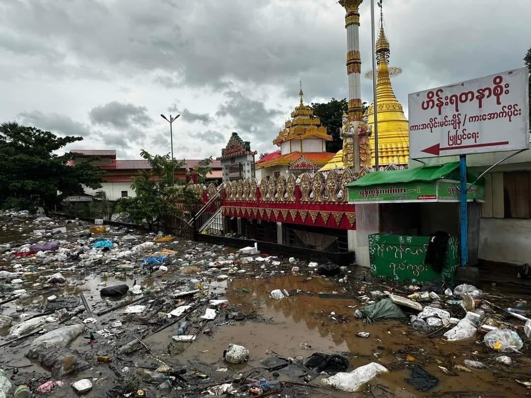 ထိုင်း-မြန်မာနယ်စပ် မြဝတီ၊ မဲဆောက်မှာ ရေကြီးနေ